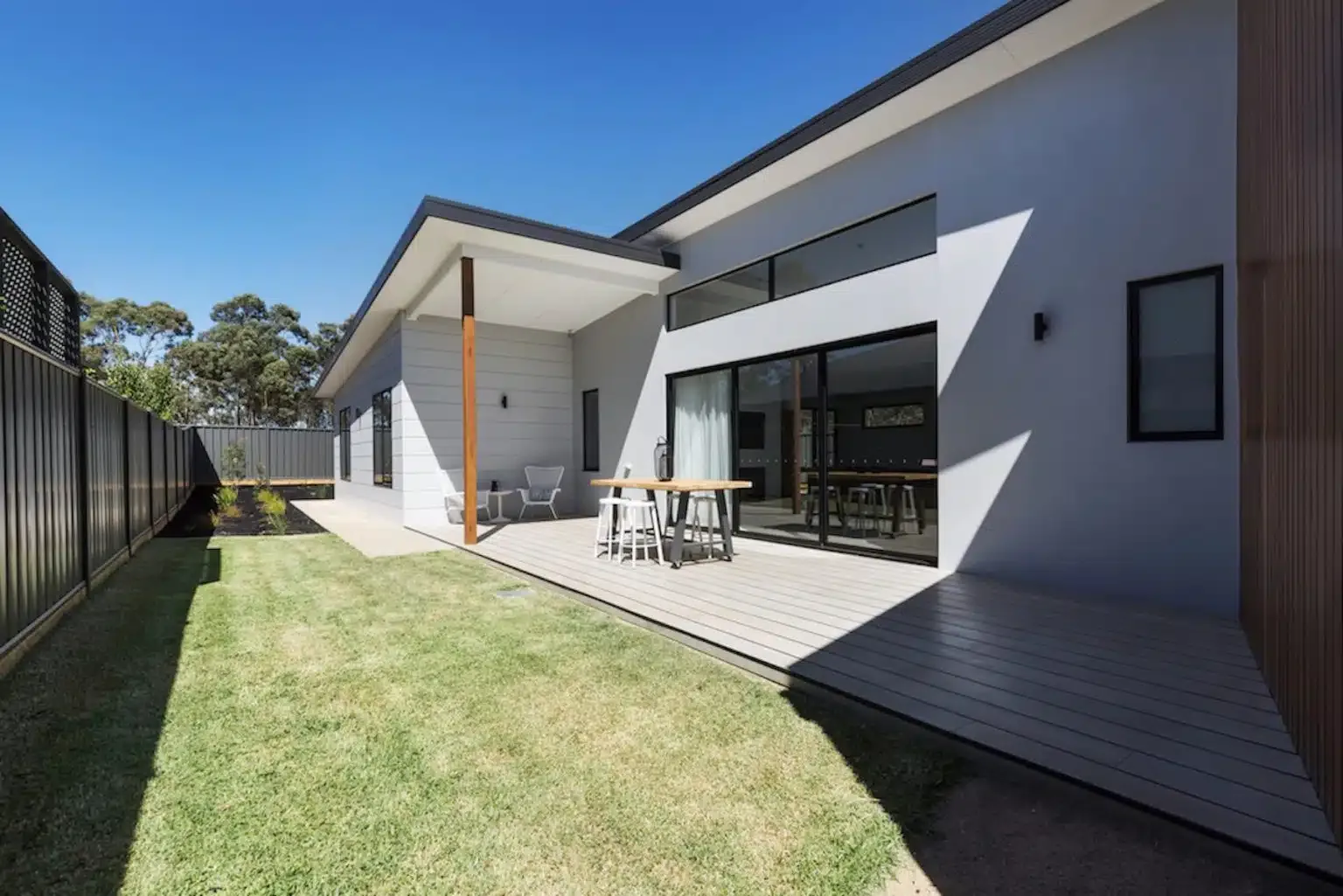 Covered deck and outdoor living area